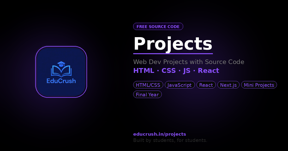 Free Web Dev Projects with Source Code | EduCrush